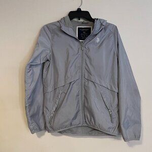 U.S. Polo Assn Lightweight Windbreaker Full Zip Jacket Coat Grey Blue Size Small